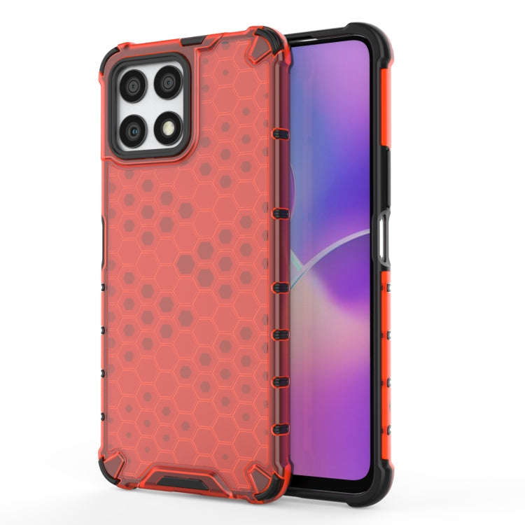 For Honor X30i Honeycomb PC + TPU Phone Case(Red)