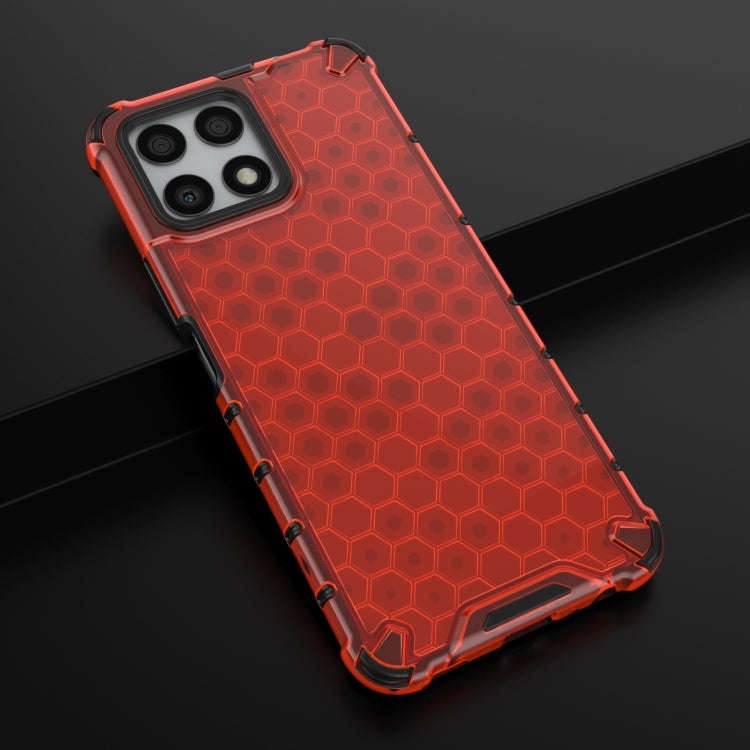 For Honor X30i Honeycomb PC + TPU Phone Case(Red)