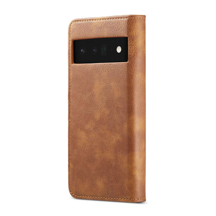 For Google Pixel 6 Pro DG.MING Crazy Horse Texture Detachable Magnetic Leather Phone Case(Brown)