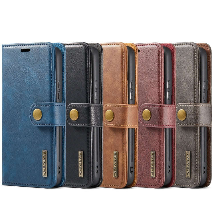 For Google Pixel 6 Pro DG.MING Crazy Horse Texture Detachable Magnetic Leather Phone Case(Brown)