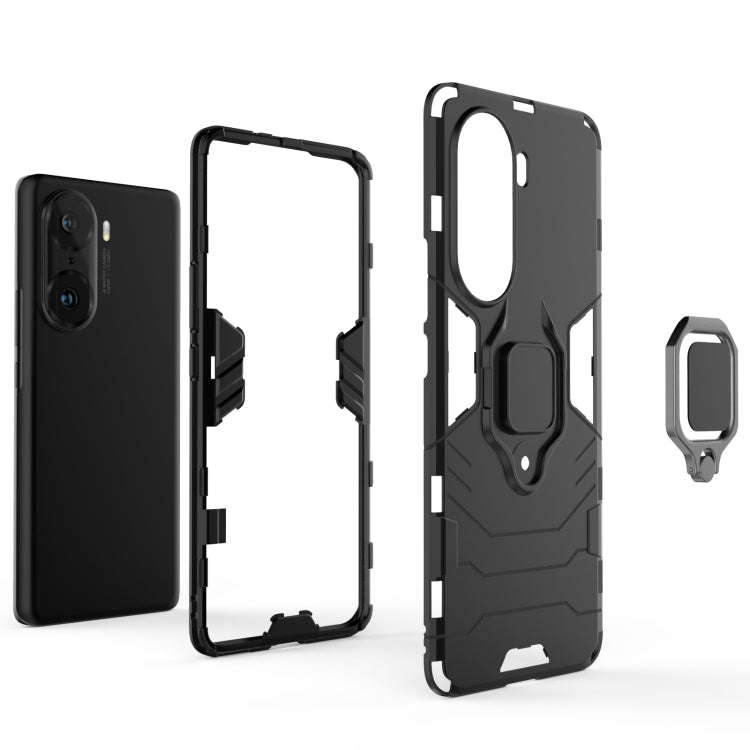 For Honor 60 Pro Shockproof PC + TPU Holder Phone Case(Red)
