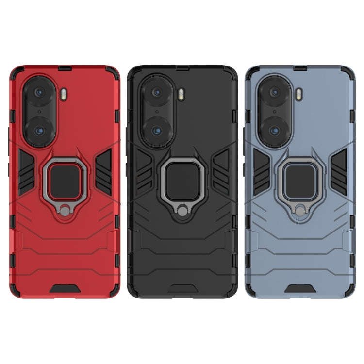 For Honor 60 Pro Shockproof PC + TPU Holder Phone Case(Red)