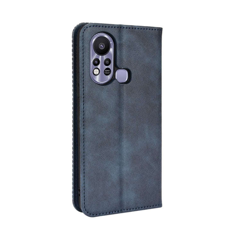 For Infinix Hot 11s Magnetic Buckle Retro Texture Leather Case(Blue)