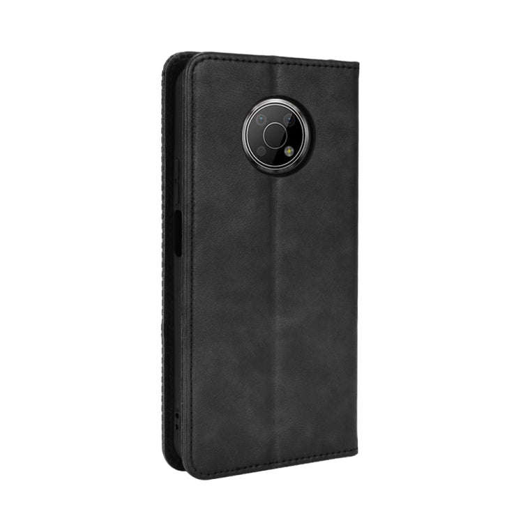 For Nokia G300 Magnetic Buckle Retro Texture Leather Case(Black)