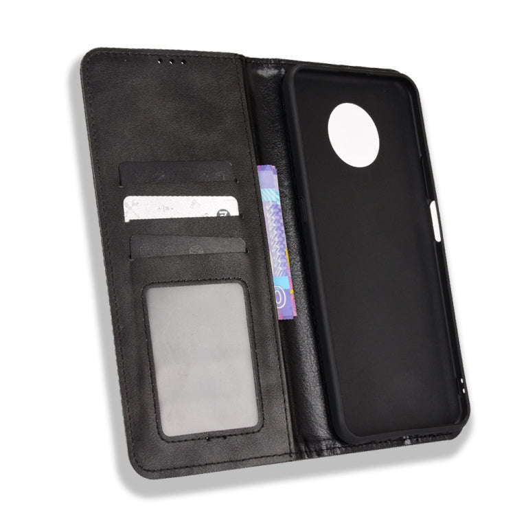 For Nokia G300 Magnetic Buckle Retro Texture Leather Case(Black)