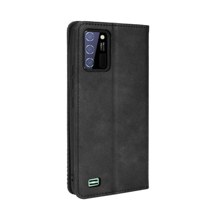 For Oukitel C25 Magnetic Buckle Retro Texture Leather Case(Black)
