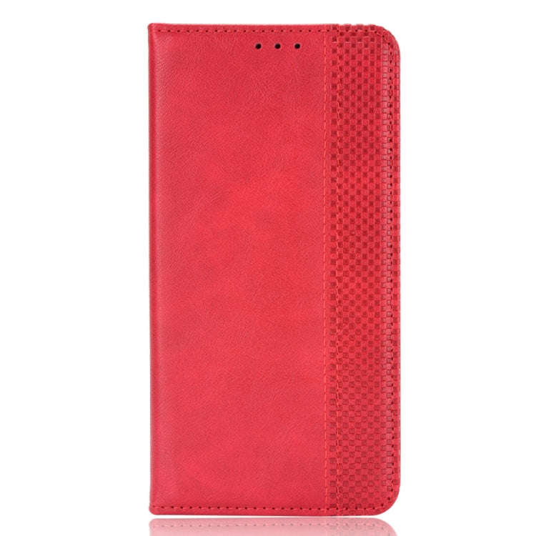 For Oukitel C25 Magnetic Buckle Retro Texture Leather Case(Red)