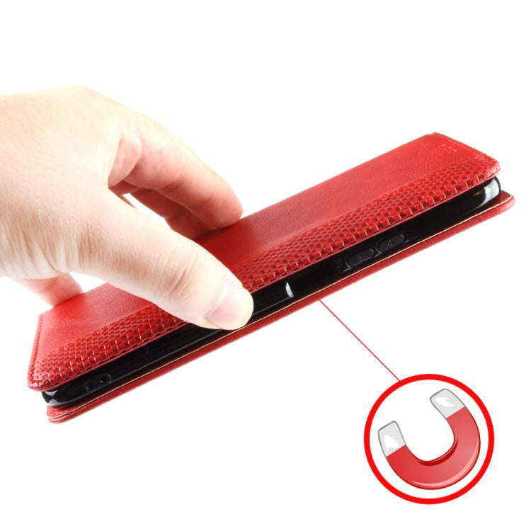 For Oukitel C25 Magnetic Buckle Retro Texture Leather Case(Red)