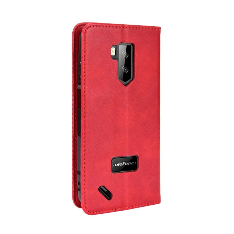For Ulefone Armor X9 Magnetic Buckle Retro Texture Leather Case(Red)