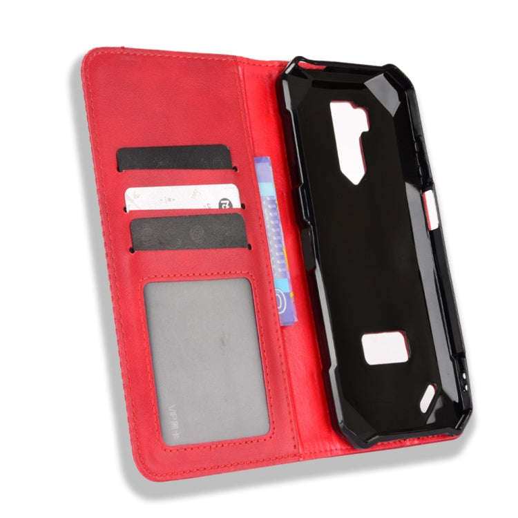 For Ulefone Armor X9 Magnetic Buckle Retro Texture Leather Case(Red)