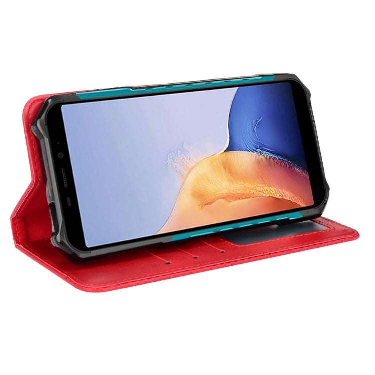 For Ulefone Armor X9 Magnetic Buckle Retro Texture Leather Case(Red)