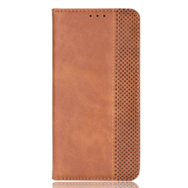 For Umidigi Power 5S Magnetic Buckle Retro Texture Leather Case(Brown)