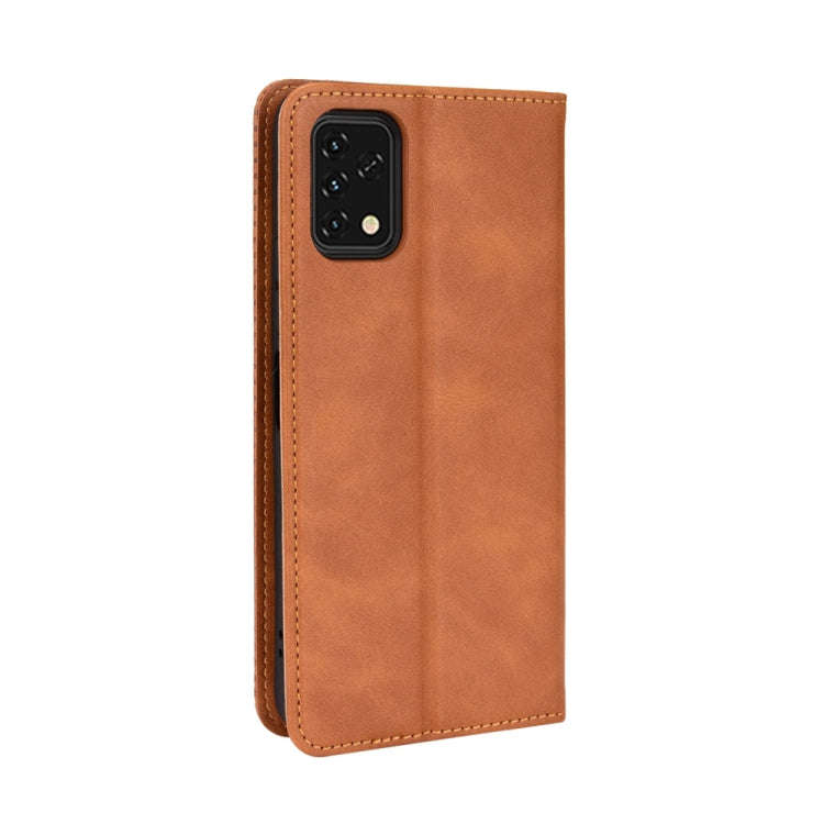 For Umidigi Power 5S Magnetic Buckle Retro Texture Leather Case(Brown)