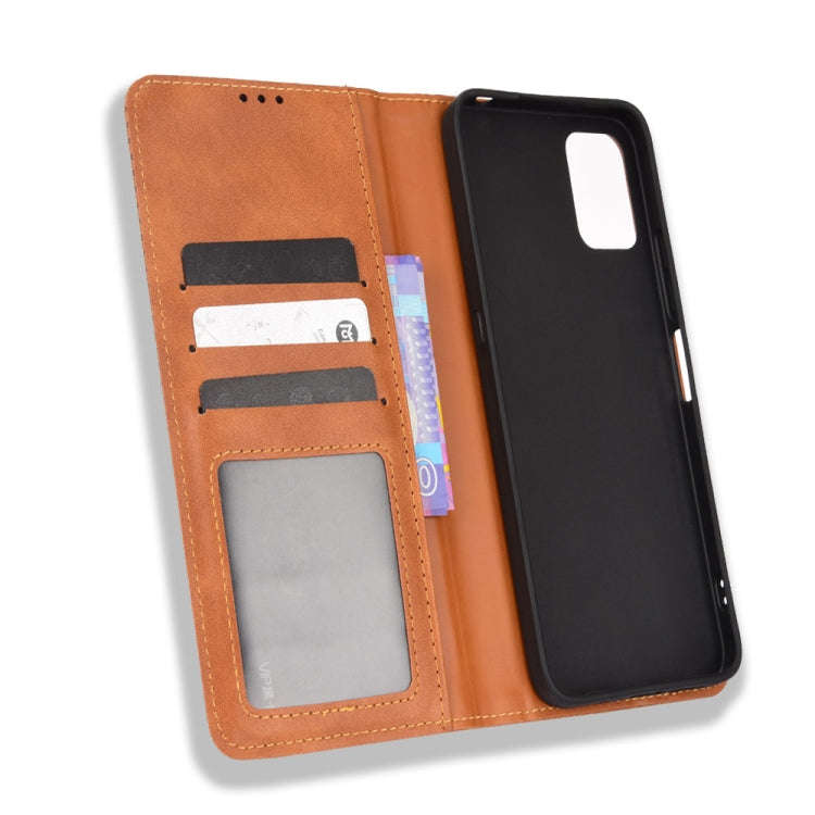 For Umidigi Power 5S Magnetic Buckle Retro Texture Leather Case(Brown)