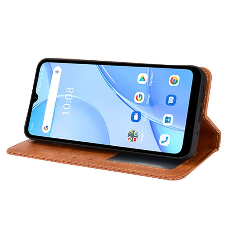 For Umidigi Power 5S Magnetic Buckle Retro Texture Leather Case(Brown)