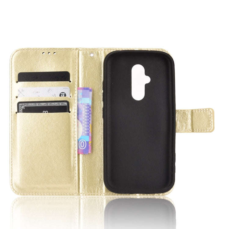 For Fujitsu F52B JP Retro Crazy Horse Texture Leather Phone Case(Gold)