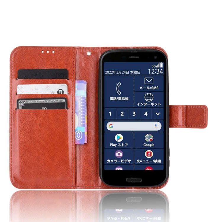 For Fujitsu F52B JP Retro Crazy Horse Texture Leather Phone Case(Brown)