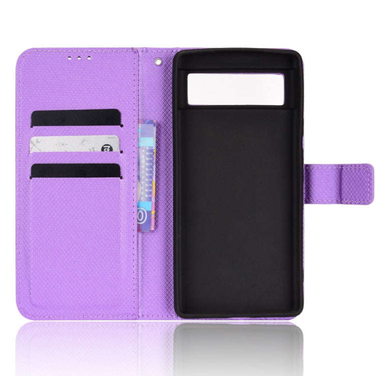 For Google Pixel 6 Diamond Texture Leather Phone Case(Purple)