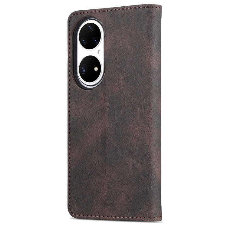 For Huawei P50 AZNS Dream II Skin Feel Horizontal Flip Leather Case(Coffee)