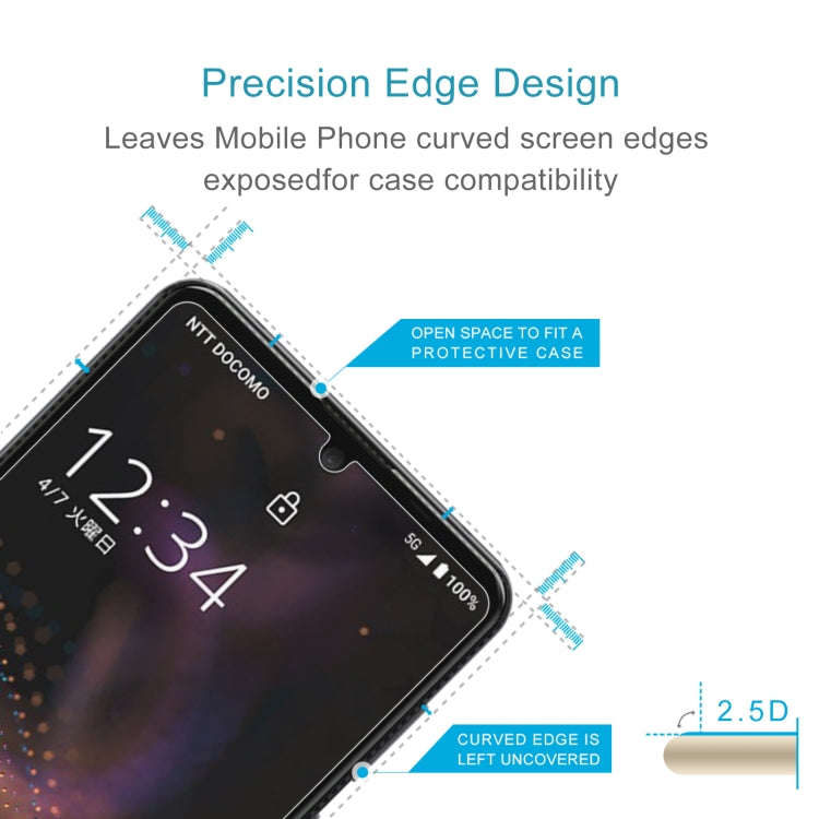 50 PCS 0.26mm 9H 2.5D Tempered Glass Film For Sharp Aquos R5G