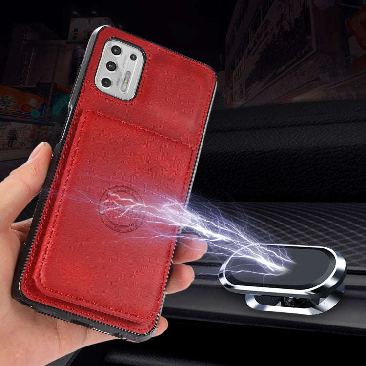 For Motorola Moto G Stylus 2021 Calf Texture Magnetic Phone Case(Red)