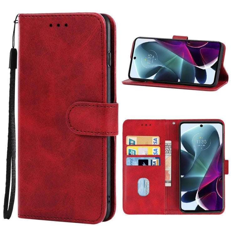 Leather Phone Case For Motorola Moto G200 5G / Edge S30(Red)