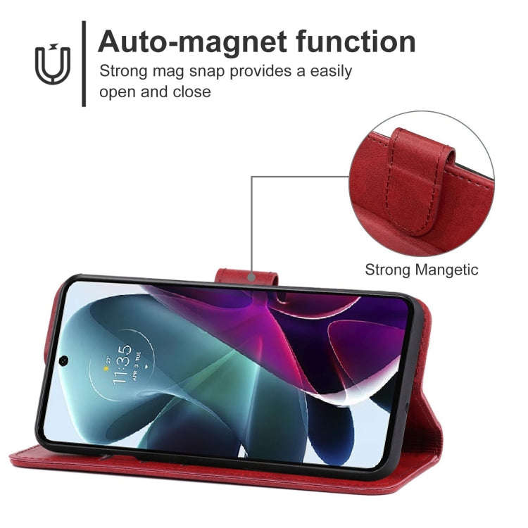 Leather Phone Case For Motorola Moto G200 5G / Edge S30(Red)