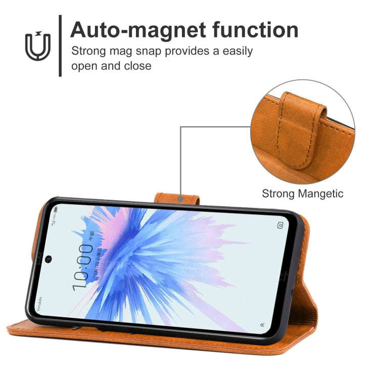 Leather Phone Case For ZTE Libero 5G II(Brown)