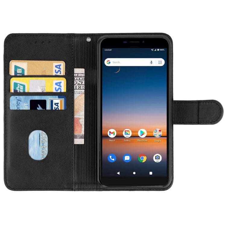 Leather Phone Case For Cricket Debut / AT&T Calypso 2(Black)