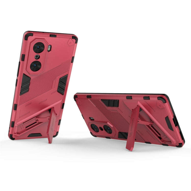 For Honor 60 Punk Armor 2 in 1 PC + TPU Phone Case(Light Red)