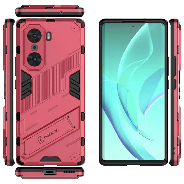 For Honor 60 Punk Armor 2 in 1 PC + TPU Phone Case(Light Red)