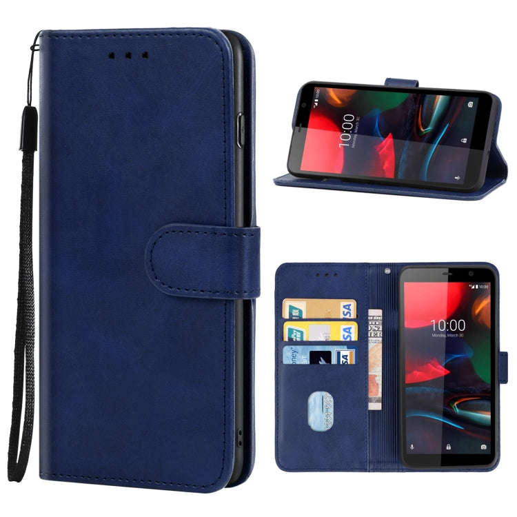 Leather Phone Case For Vodafone Smart E11(Blue)