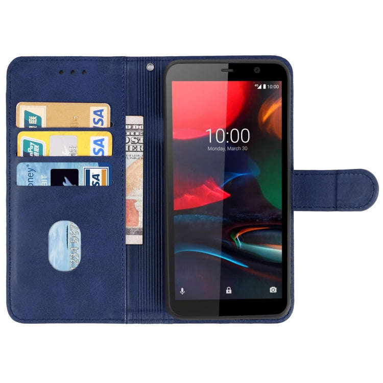 Leather Phone Case For Vodafone Smart E11(Blue)