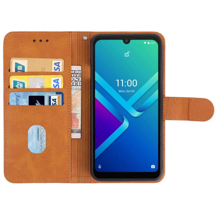 Leather Phone Case For Wiko Y82(Brown)