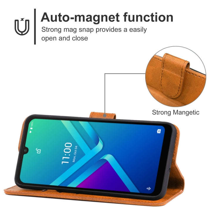 Leather Phone Case For Wiko Y82(Brown)