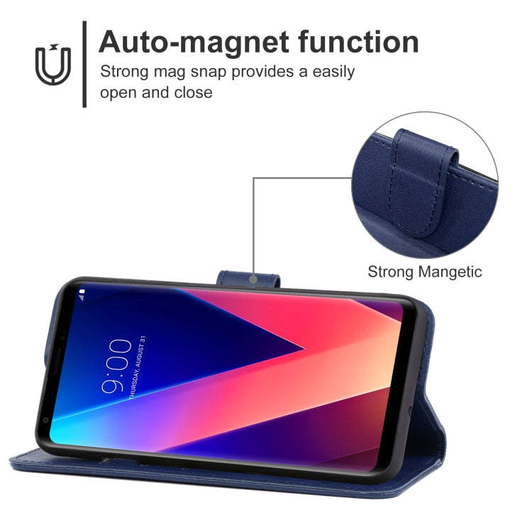 Leather Phone Case For LG V30+(Blue)