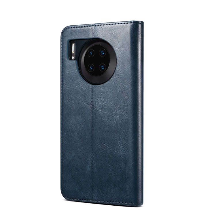 For Huawei nova 8i / Honor 50 Lite Simple Wax Crazy Horse Texture Leather Phone Case(Navy Blue)