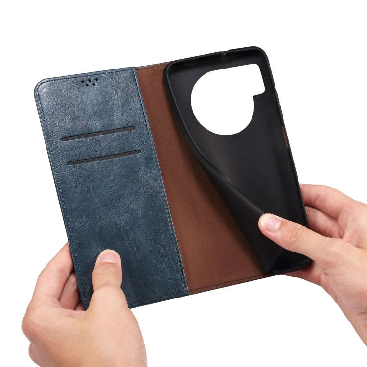 For Huawei nova 8i / Honor 50 Lite Simple Wax Crazy Horse Texture Leather Phone Case(Navy Blue)