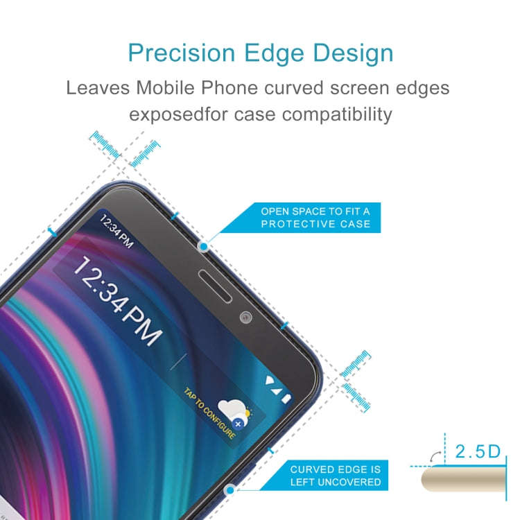50 PCS 0.26mm 9H 2.5D Tempered Glass Film For BLU View 3