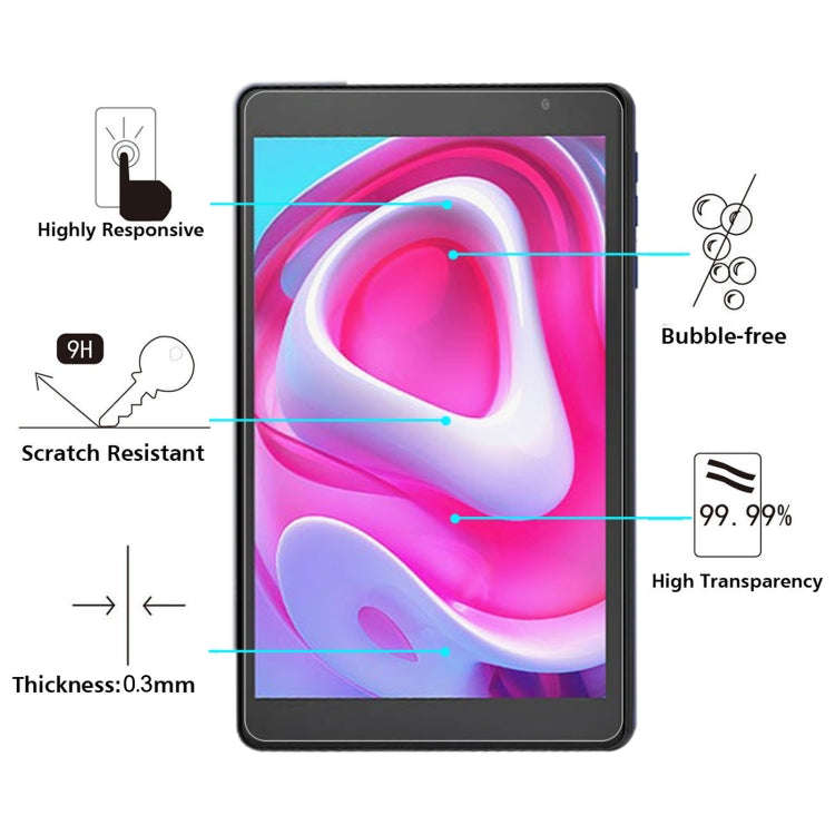 2 PCS 9H 2.5D Explosion-proof Tempered Tablet Glass Film For BLU M8L Plus