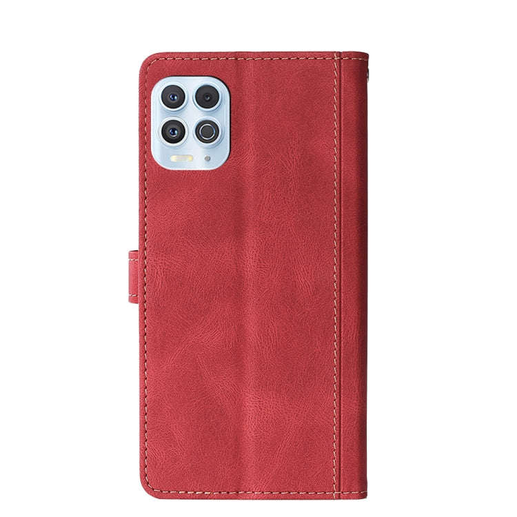 For Motorola Edge S / G100 Stitching Skin Feel Magnetic Buckle PU Leather Phone Case(Red)