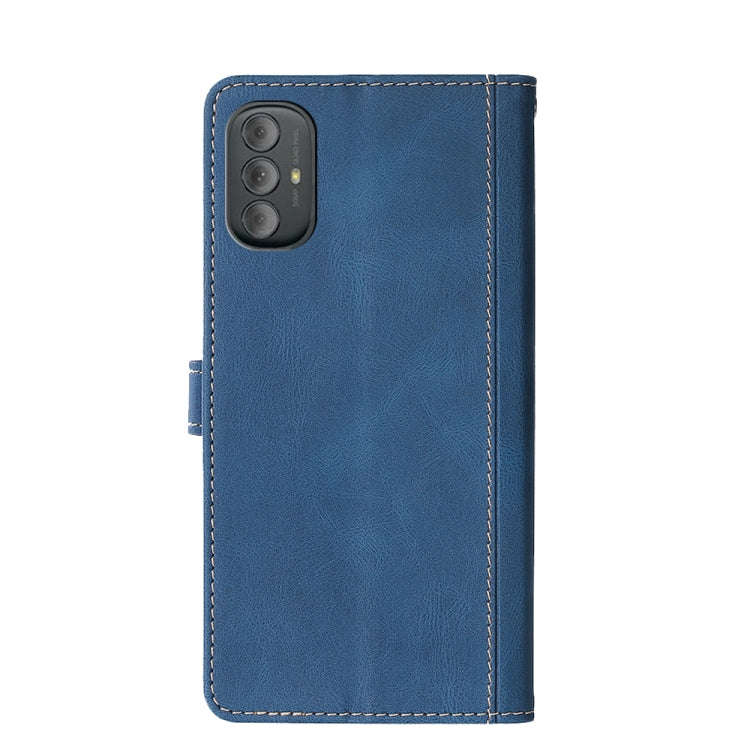 For Motorola Moto G Power 2022 Stitching Skin Feel Magnetic Buckle PU Leather Phone Case(Blue)