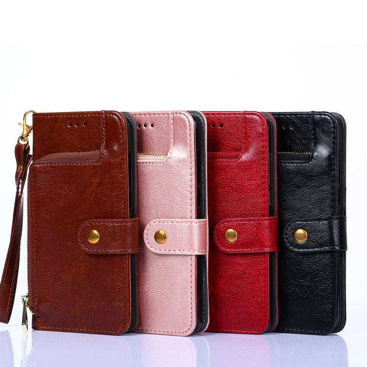 For Motorola Moto G Power 2022 Zipper Bag Leather Phone Case(Rose Gold)