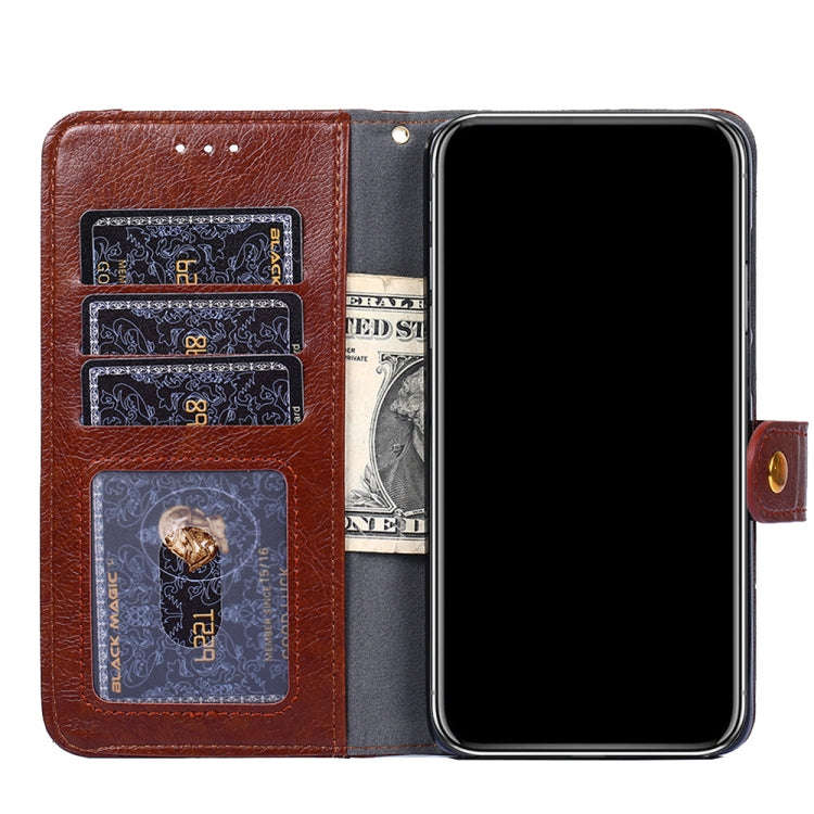 For Motorola Moto G Pure Zipper Bag Leather Phone Case(Brown)