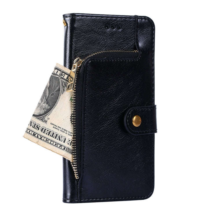 For Motorola Moto E20 / E40 Zipper Bag Leather Phone Case(Black)