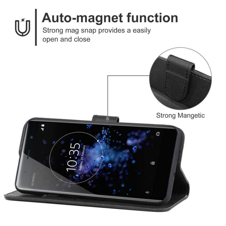 Leather Phone Case For Sony Xperia XZ2 Premium(Black)