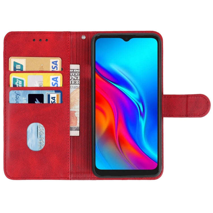 Leather Phone Case For TCL 20E(Red)