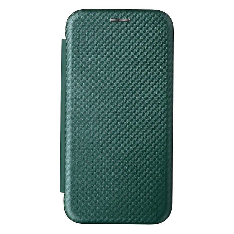 For TCL 205 Carbon Fiber Texture Horizontal Flip Leather Phone Case(Green)
