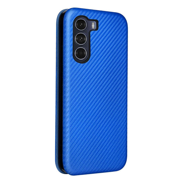 For Motorola Moto G200 5G / Edge S30 Carbon Fiber Texture Horizontal Flip Leather Phone Case(Blue)