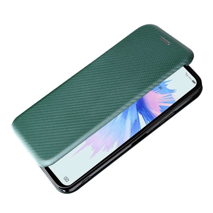 For ZTE Libero 5G II Carbon Fiber Texture Horizontal Flip Leather Phone Case(Green)